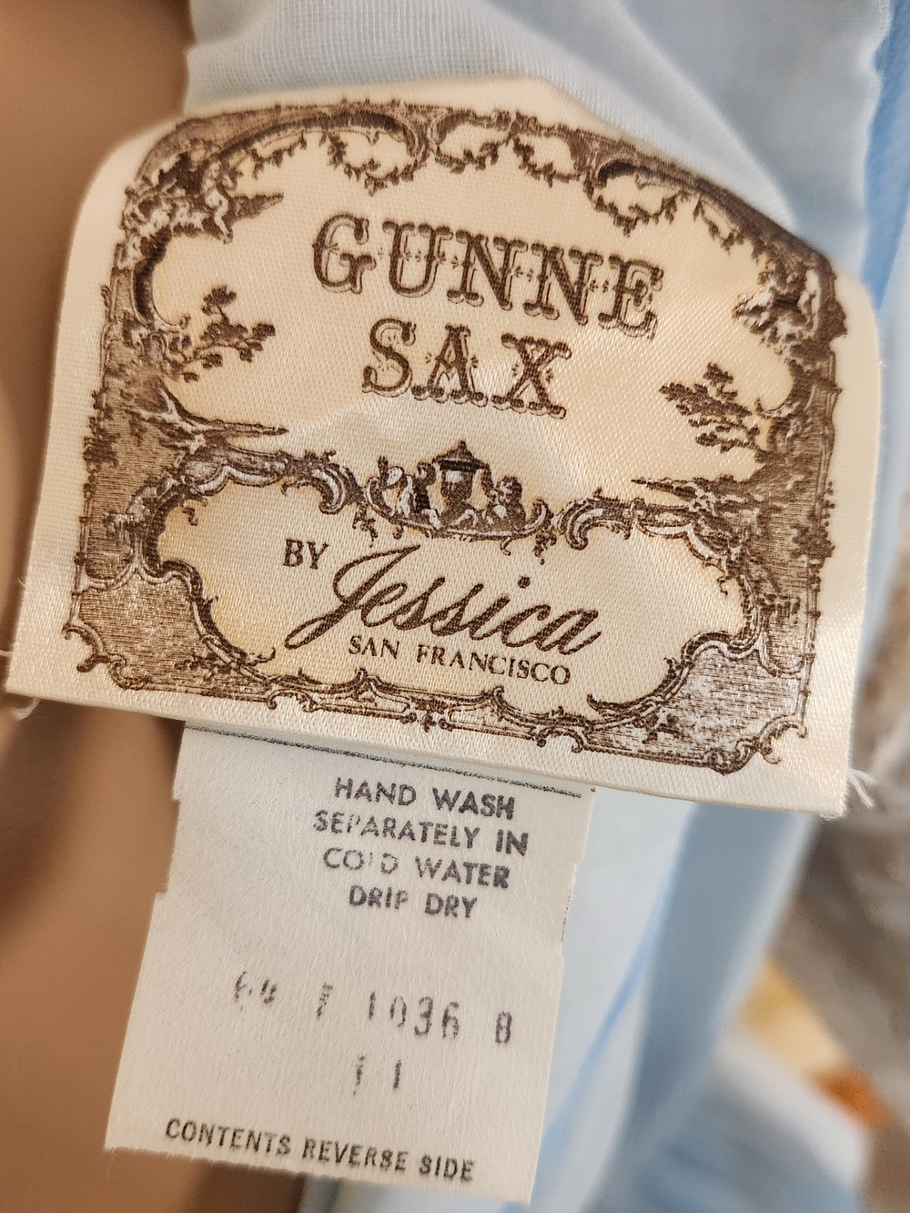 Vintage 70s Gunne Sax Corset Gown in Powder Blue - Picture 12 of 12